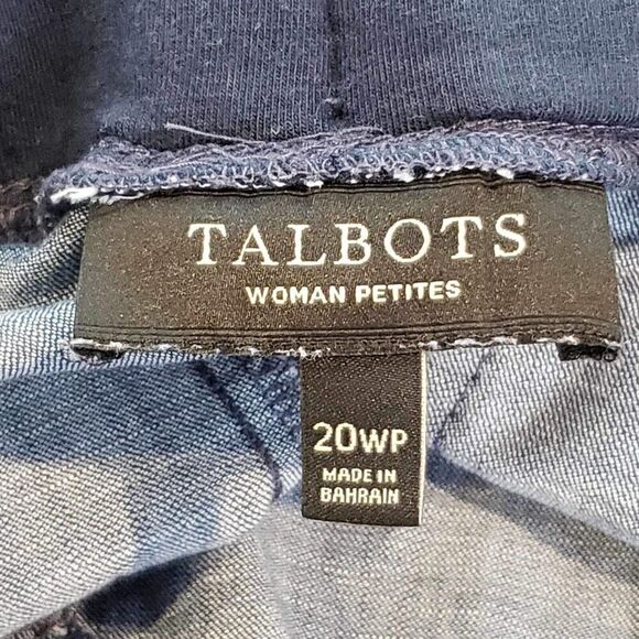 Talbots Pants Crop Womens Plus Size 20WP Blue Cotton Tie Front Canvas - Picture 7 of 9